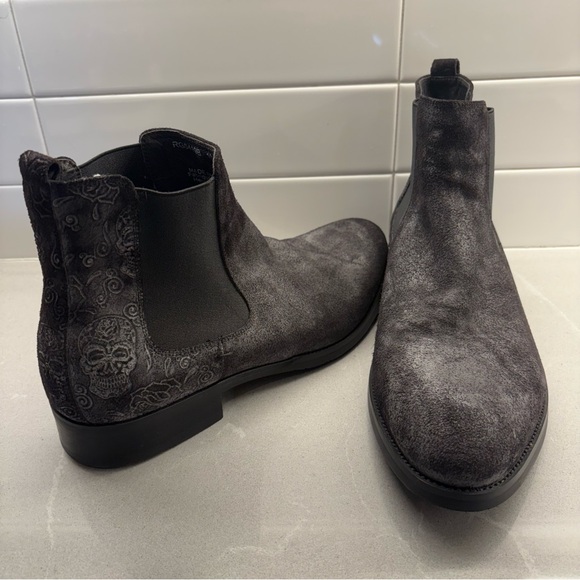 Robert Graham Canvas Mens Gray Suede Slip On Chelsea Boots - NEW* main image 9
